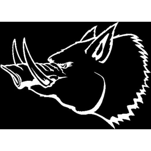 12.7CM*9.1CM Cartoon Boar Vinyl car Sticker Decal Black Silver C13-000656
