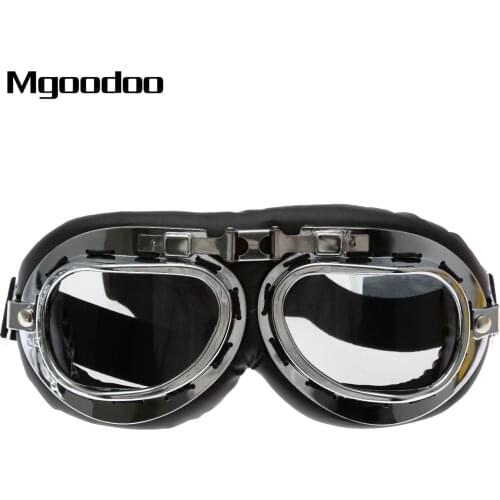 1x Silver Vintage Motocross Goggles Anti-UV Scooter Motorcycle Glasses ATV Skiing Cycling Off-Road Eyewear Sunglasses Brown Lens
