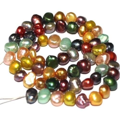 Free Shipping 4-5mm 6-7mm 7-8mm Select by Size! Mixed Colors Baroque Potato Natural Freshwater Pearl Loose Beads 15"