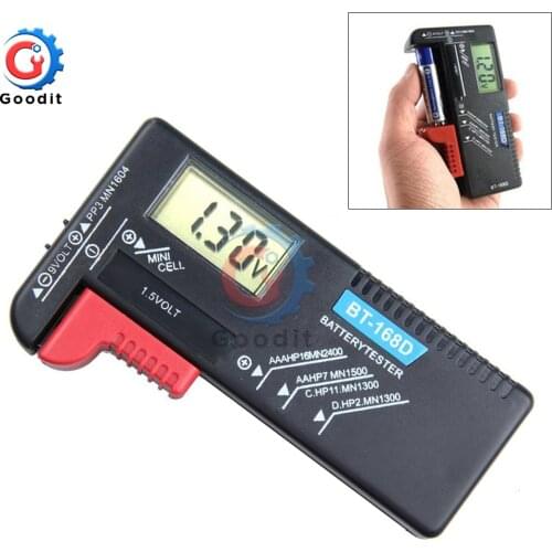 BT-168D Universal Digital LCD AA/AAA/C/D/9V/1.5V Button Cell Battery Volt Digital Battery Capacity Tester Smart Electronic