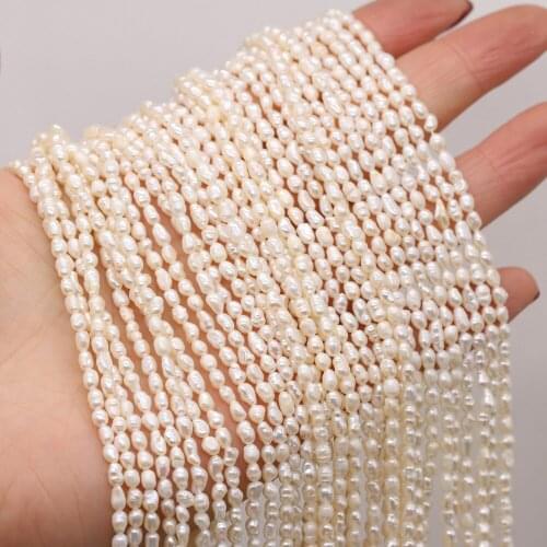 Natural Freshwater Pearl Beads High Quality Rice Shape White Pearls for Jewelry Making DIY Charms Necklace Bracelet Accessories
