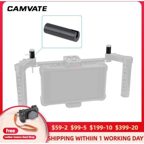 CAMVATE 2 Pieces Standard 15mm Micro Rod (2In Long) & Double Ended 1/4"-20 Female Threads For Extending Additional AAccessories