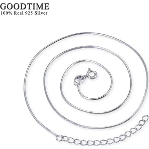 Fashion Sterling Silver Chain Jewelry Genuine Pure 925 Silver Chains Necklaces For Women Girl Snake Chain Necklace Link Chain