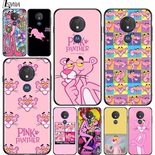 Pink Panther for Motorola G9 G8 G E7 E6 One Play Marco Hyper Fusion Stylus Power Edge Plus Black Phone Case