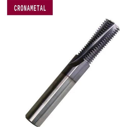 CRONAMETAL Solid Carbide 55° BSPT(RC) Helical Flute Thread Mills (Internal/External Taper Thread) BSPT 1/16-28