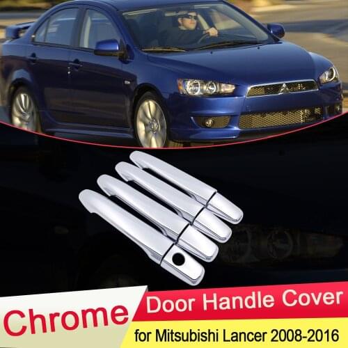 For Mitsubishi Lancer 10 2008 2009 2010 2011 2012 2013 2014 2015 2016 Chrome Door Handle Cover Trim Car Cap Stickers Accessories