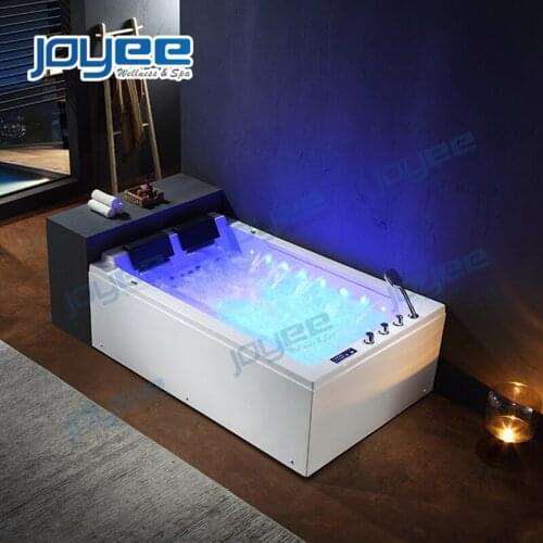 JOYEE Massage Bathtub Factory Cheap Bathroom Corner Two People Lay Z Spa Hot Tub with Jacuzzi Function