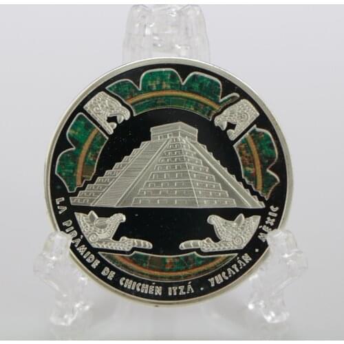 Maya Memorial Coin Pyramids Coins American Coins Mexico Aztec Silver Foreign Non-currency Coins