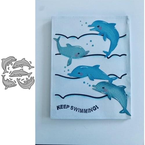 Dolphin Set Metal Craft Cutting Dies Scrapbooking Die Cut Stencils Embossing For Paper Crads Making 2021 New