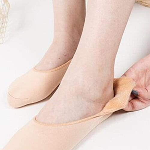 Fashion Funny Winter Boat Socks For Women Girls Warm Thicken Invisible Non-Slip Happy Floor Seamless Socks