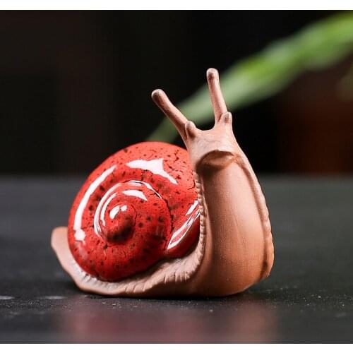 New Tea Pets Small Snail Creative Ornaments Boutique Can Raise Ceramic Home Decorations Cute Mini Flower Pot Aquascape Tea Play