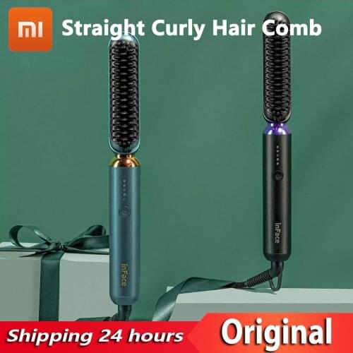 XIAOMI New Product inFace Straight Curly Comb Wet Dry Hair Styling Comb 5 Level Temperature Adjustment 30min Automatic Turn Off