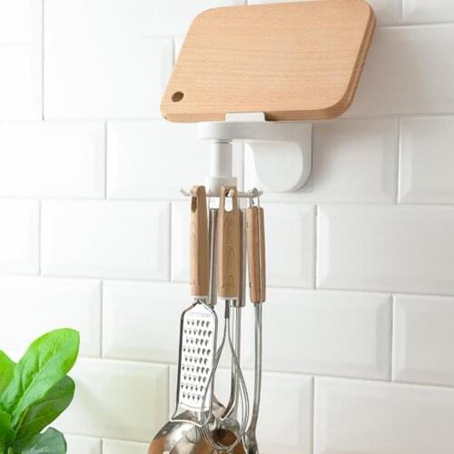 Punch-Free Rotatable Home Kitchen Dishware Utensil Storage Hanger Hanging Hooks