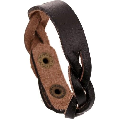 Braided Punk Genuine Leather Wrap Bracelets Casual Jewelry for Men Women New Arrival Adjustable Bracelets