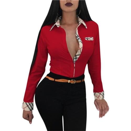 Блузки в клетку PLSIF China At AliExpress