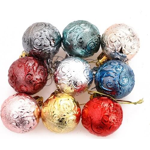 12pcs 4cm Christmas Tree Pendant Balls Home Festival Party Balls New Year Holiday Props Decoration for Kids Gifts