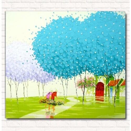 Hand pained Vietnam Woman on canvas for ornament a drawing room with paintings, decorated the house for Christmas V-122