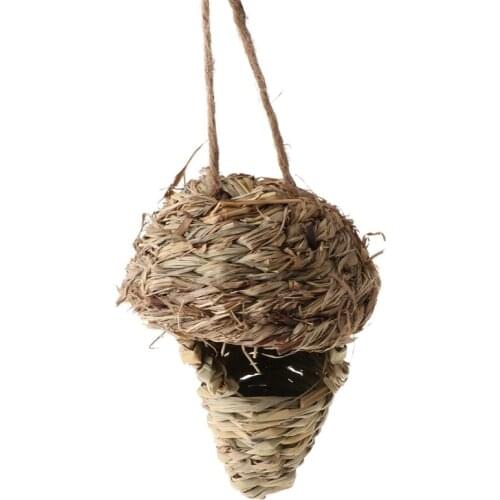 Birds Nest Natural Grass Egg Cage Outdoor Decorative Weaved Hanging Parrot Hous