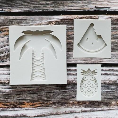 Baking Silicone Mold Fruit Watermelon Pineapple Coconut Tree Liquid Silicone Cake Chocolate Mold Fondant Cake Decorating Tools