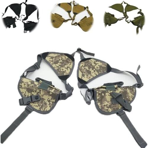 Tactical Pistol Cover Nylon Concealed Carry Holsters Underarm Double-gun Shoulder Holster Left Right Hand Gun Pouch