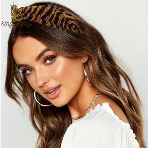Temperament Leopard Cross Bowknot Headband for Woman Vintage Zebra Pattern Print Twisted Hairband Female Party Hair Accessories