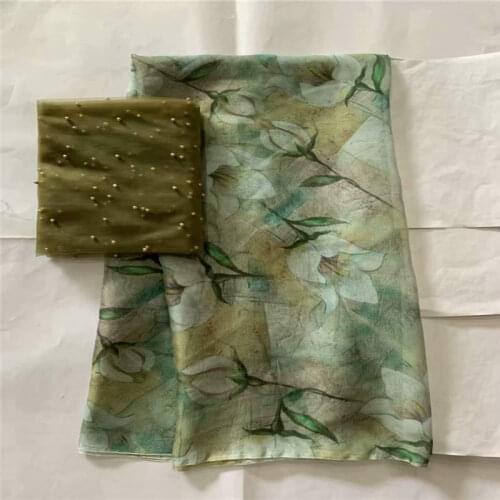 High Quality African Silk Chiffon Printed Fabric For Ladies To Wear Soft And Comfortable Printed Silk Fabric! LXF682