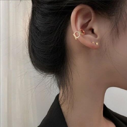 VENTFILLE 925 Sterling Silver Korean Style Ear Clip Female Simple And Exquisite Small Ear Bone Clip Temperament Earrings