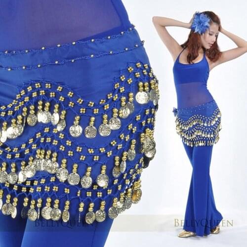 Women Belly Dance Hip Scarf Belt 158pcs Golden Coin 13 Colors