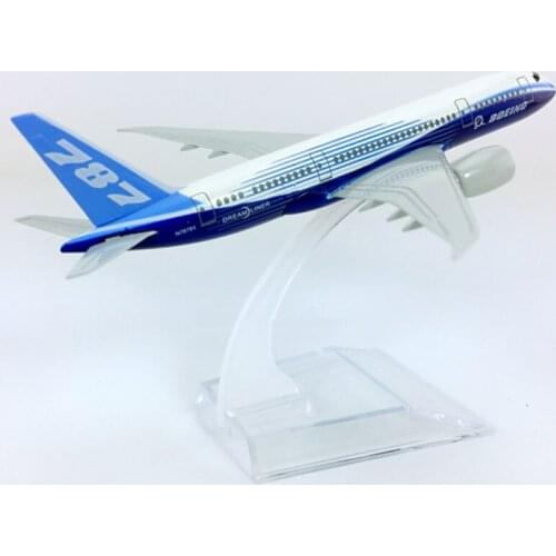 14CM Boeing787-8 airline model 1/400 alloy airplane collectible display Plastic transparent base toy aircraft collectionchildren
