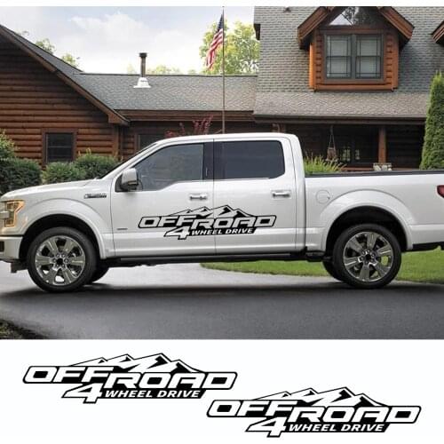 For Ford Ranger Raptor Pickup Isuzu Dma Nissan NAVARA Toyota Hilux DIY Car Side Sticker Off Road 4X4 Car Tuning Accessories 2Pcs