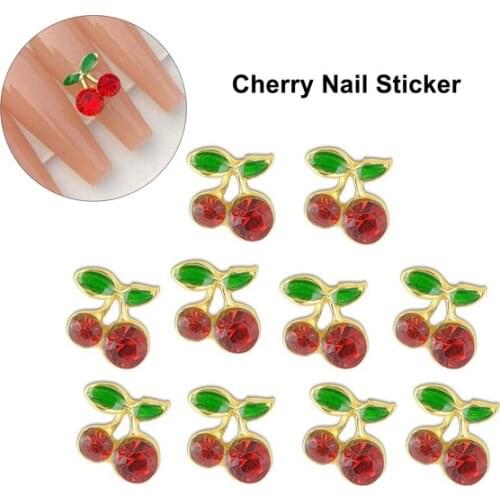 20pc Nail Gems Cherry Charms - 3D Nail Charms Fruit Nail Art Charms | Fruity Nail Gems Glass Red Cherry Crystals Nail Charm,t767