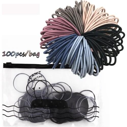50/100pcs Women girls High Elastic Rubber Bands Scrunchies Hair Ties Gum Ponytail Holders Hairbands Women girls hair accessories