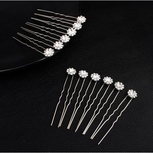 New Vintage Flowers Hairpins 6pcs Bridal Hair Comb Hairpins Hair Jewelry Hairwear Accessory Hair Clip Bridesmaid Wedding Party