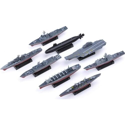 8Pcs Assembled Battleship DIY Ship Model Missile Aircraft Carrier Submarine Battleships Military Warship Toy