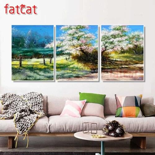 FATCAT Abstract landscape diy 5d diamond painting full square round drill mosaic embroidery sale triptych kits decoration AE2660