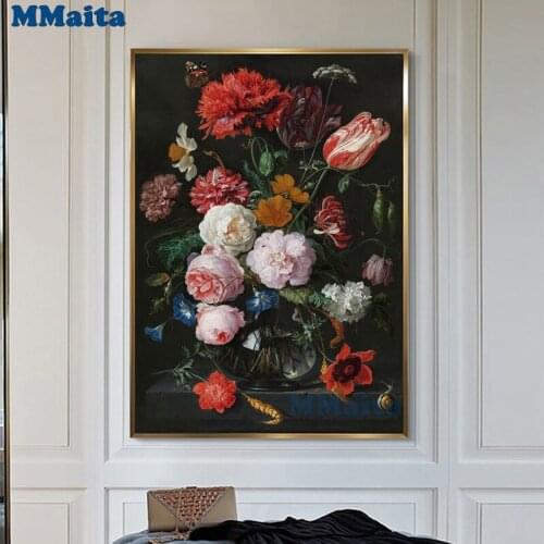 Abstract Peony 5D Flower diamond Painting Modern diamond embroidery Black Luxury Picture for Living Room In Saudi Arabia GG5203
