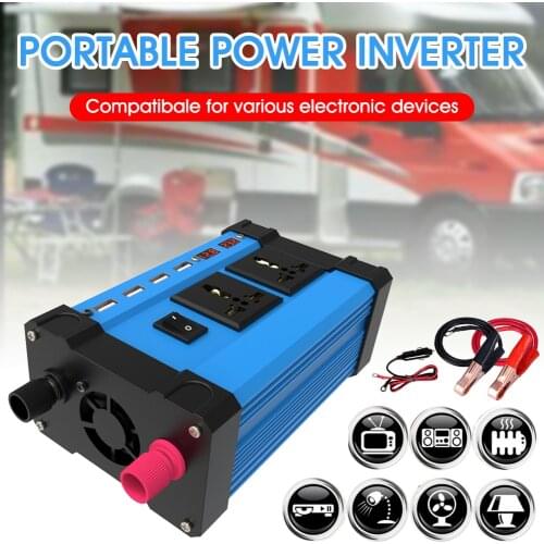 4000W Car Power Inverter Digital LED Display DC 12V to AC 220V/110V Converter with 2 AC Sockets, 2 Lighter Sockets, 4 USB Ports