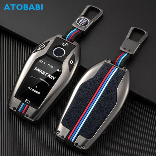 Zinc Alloy Car Key Case LCD Smart Remote Control Protector Cover For BMW 5 7 Series X3 X4 X5 X7 G30 G31 G11 G12 G01 GT 730Li 740