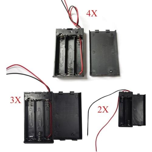 1Pcs 2 3 4 x AAA Battery Holder Storage Case Box With Switch&Cover for AAA Batteries Standard Container