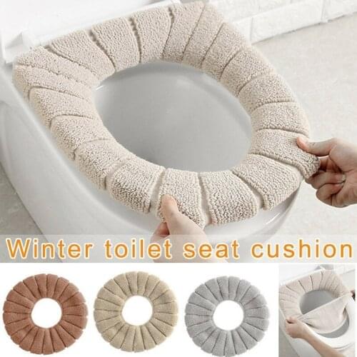 Warm Soft Washable Toilet Cover Pad Toilet Seat Cushion Set for Home Decor Closestool Mat Seat Case Toilet Lid Cover Accessories