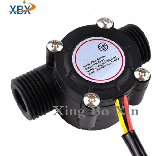 DC 5V-18V G1/2 Water Flow Sensor Flowmeter Hall Flow Sensor Water Control Liquid Flow Sensor Switch 12V 1-30L/min 2.0MPa YF-S201