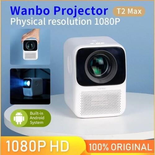 Global Version Wanbo T2 MAX Projector 1080P Mini LED Portable Projector 1920*1080P Vertical Keystone Correction For Home Office
