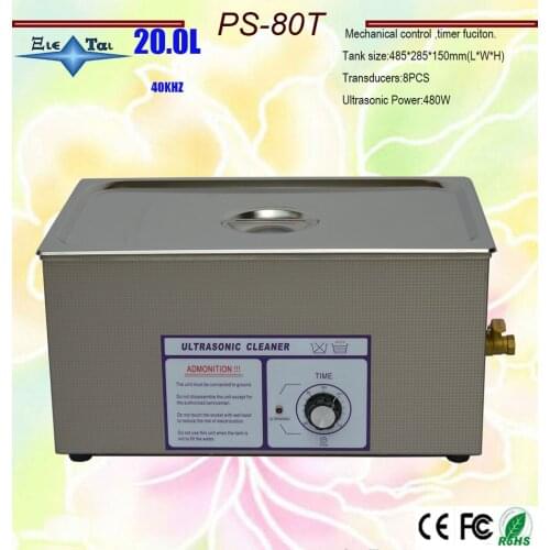 Globe AC110/220V ps-80T480W 40K Hz hardware fittings Auto parts ultrasonic cleaner machine 22L with free basket