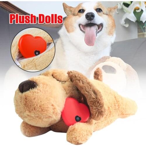 Puppy Toy with Heartbeat Puppies Separation Anxiety Dog Toy Soft Plush Sleeping Buddy Behavioral Aid Toy Pet Accessories