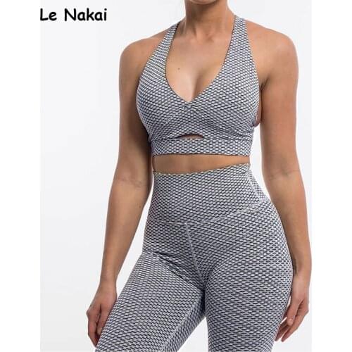 Two piece yoga set high waist womens outfits scrunch butt seamless leggings high support sports bra sexy booty gym clothing