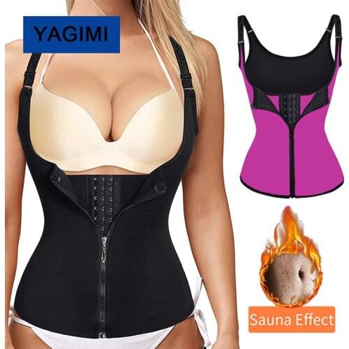 Women Waist Trainer Sweat Vest Tummy Belly Girdle Push Up Body Shaper Waist Cincher Corset Zipper Vest Plus Size S-4XL Shaper