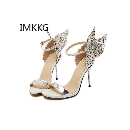 Summer Women Shoes Sandals Buckle Strap High Heels Open Toe Platform Sandals Silver Gold Sandalias Mujer Ladies Shoes Plus size