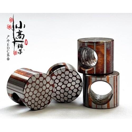 EDC Copper Titanium Pendant DIY Brass Beads Titanium Alloy Paracord Bead Keyring Zipper Accessory Bracelet Beads A