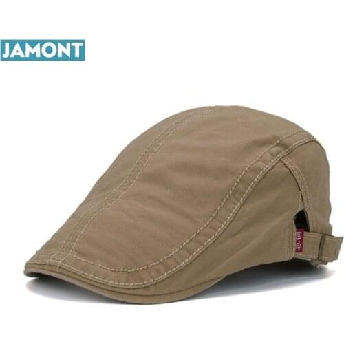 JAMONT 2018 New Plain Cotton Berets Caps For Men Casual Peaked Caps Berets Hats Casquette Cap