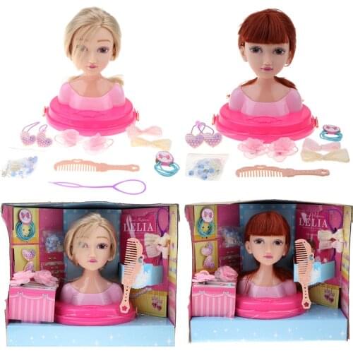 Hair Styling Head Blonde Doll Playset Hairstyle Toys Kids Girls